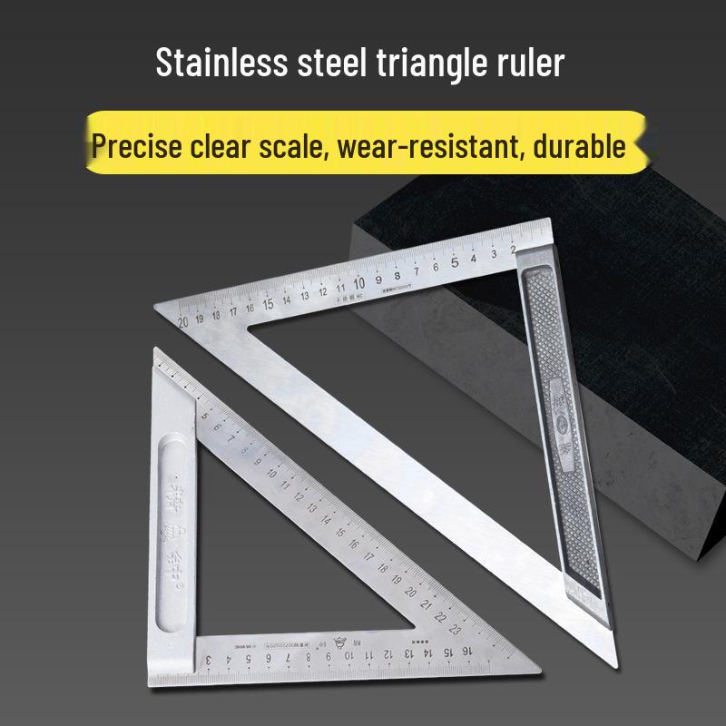 High Precision 90° Stainless Steel & Aluminum Angle Ruler for Woodworking