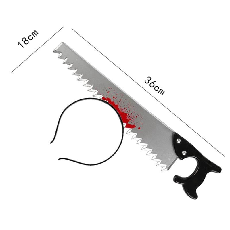 Good-8Pcs Halloween Horror Props Blood Ax Saws Knife Headband For Halloween Party Masquerade Props Head Hoop