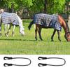 Pack of 4 Adjustable Elastic Horse Blanket Leg Straps for Secure Fit Double Clip Design Durable Stretch Replacement