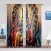 Lord Vishnu on Cloud Tulle Curtains Indian Hindu God Goddess Window Sheer Voile Curtain for Living Room Bedroom Kitchen Decor