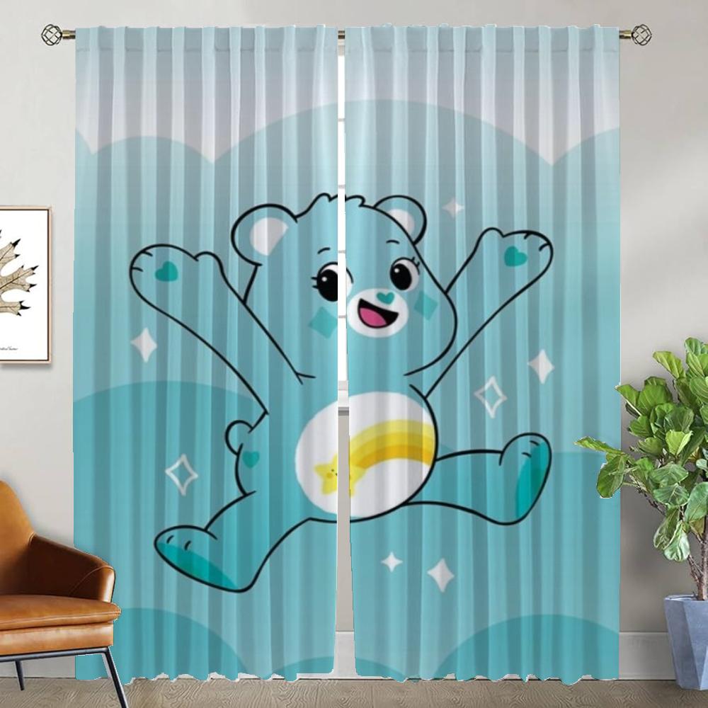 

Тюль с Мишками Каре Берс для Штор в Спальню, Кухню 2 Штуки Разделительные Шторы Занавеска в Детскую Комнату Декор на Хэллоуин Штора на Окно W50xH70cmx2pcs-CL