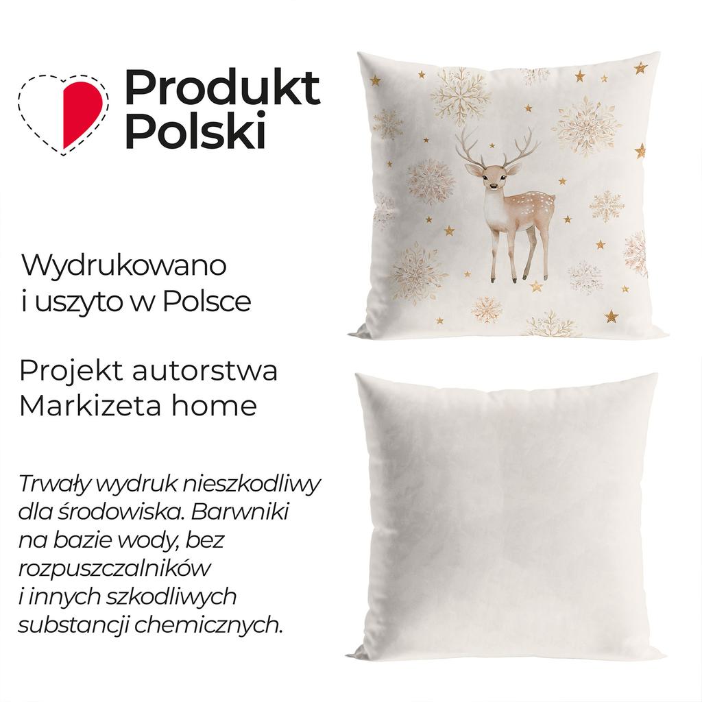 Winter Deer - Decorative Pillowcase - 40X40 - Beige