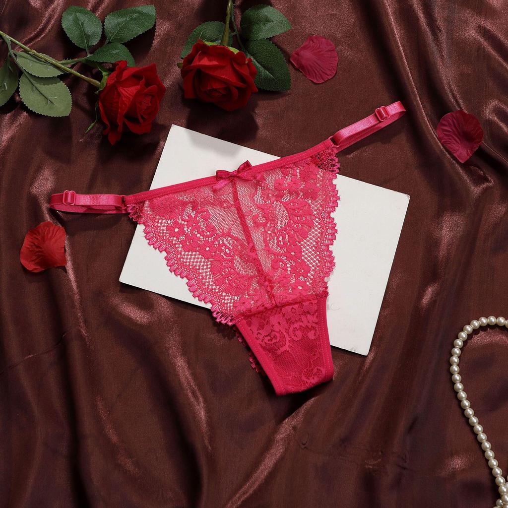 Women's Ultra-Thin Adjustable Lace Thong - Sexy Seamless Low-Waist Briefs