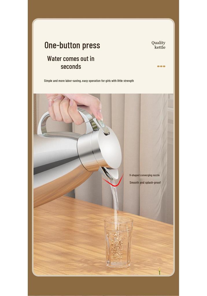 Stainless Steel Insulated Water Kettle - 316 Large Capacity Thermos Flask for Hot Water & Tea.