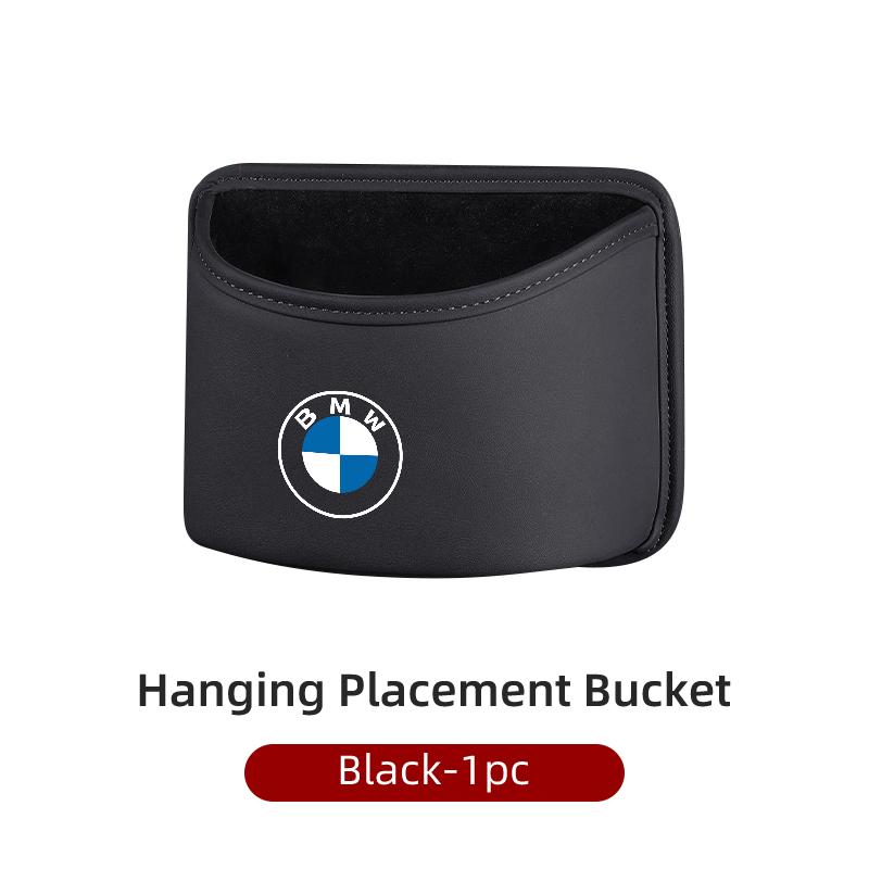 

2025 Hot Car Door Storage Box PU Leather Auto Seat Back Hanging Trash Can Bin Accessories For BMW E46 E90 E60 F30 F10 E39 E36 F2