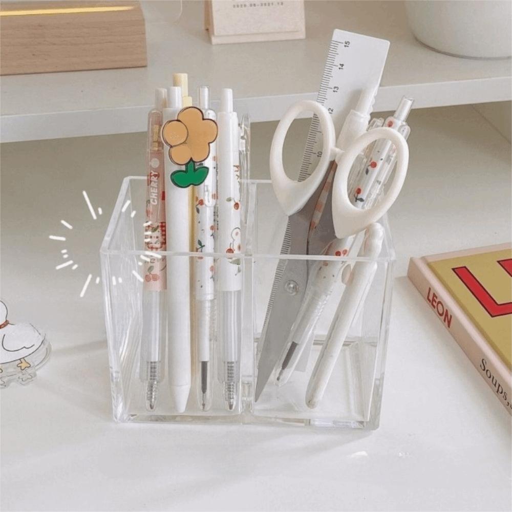 Transparent Pen Holder Acrylic Storage Box Cosmetic Organizer Makeup Organizer Jewelry Storage