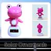 Solar Powered Dancing P-ink Frog Car Dashboard Decoration Shake Head Frog Car Swinging Bobble Head Frog Auto Interior Ornaments