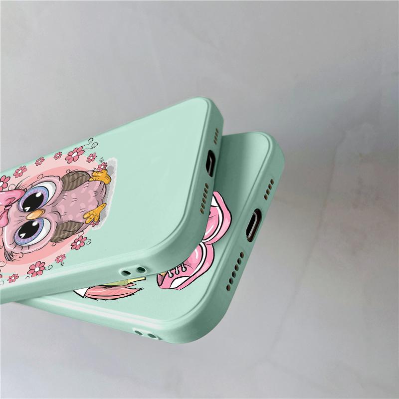 Cute Cartoon Animal Owl Case For Iphone Se2 Se3 2022 8 7 Plus X Xr Xs Soft Cover For Iphone 11 12 13 14 Pro Max Mini 14plus Capa