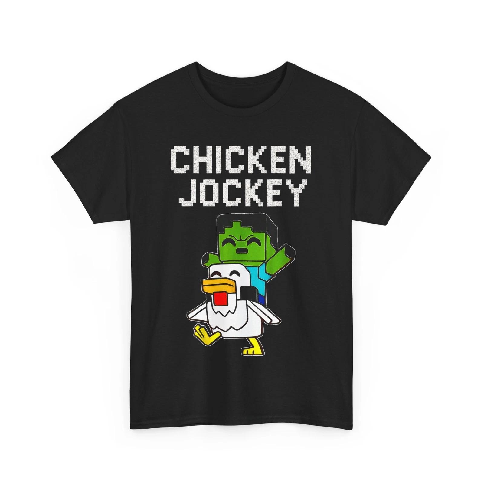 Chicken Jockey Pixel Funny T-Shirt L