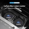 2Pcs Carbon Fiber Coaster Car Water Cup Anti-slip Pad Mat Auto Interior For Subaru STI XV Forester Mpreza Outback Legacy Impreza Y14