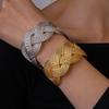 European and American metal wind cross winding mesh geometric opening bracelet personalized niche high-end jewelry 