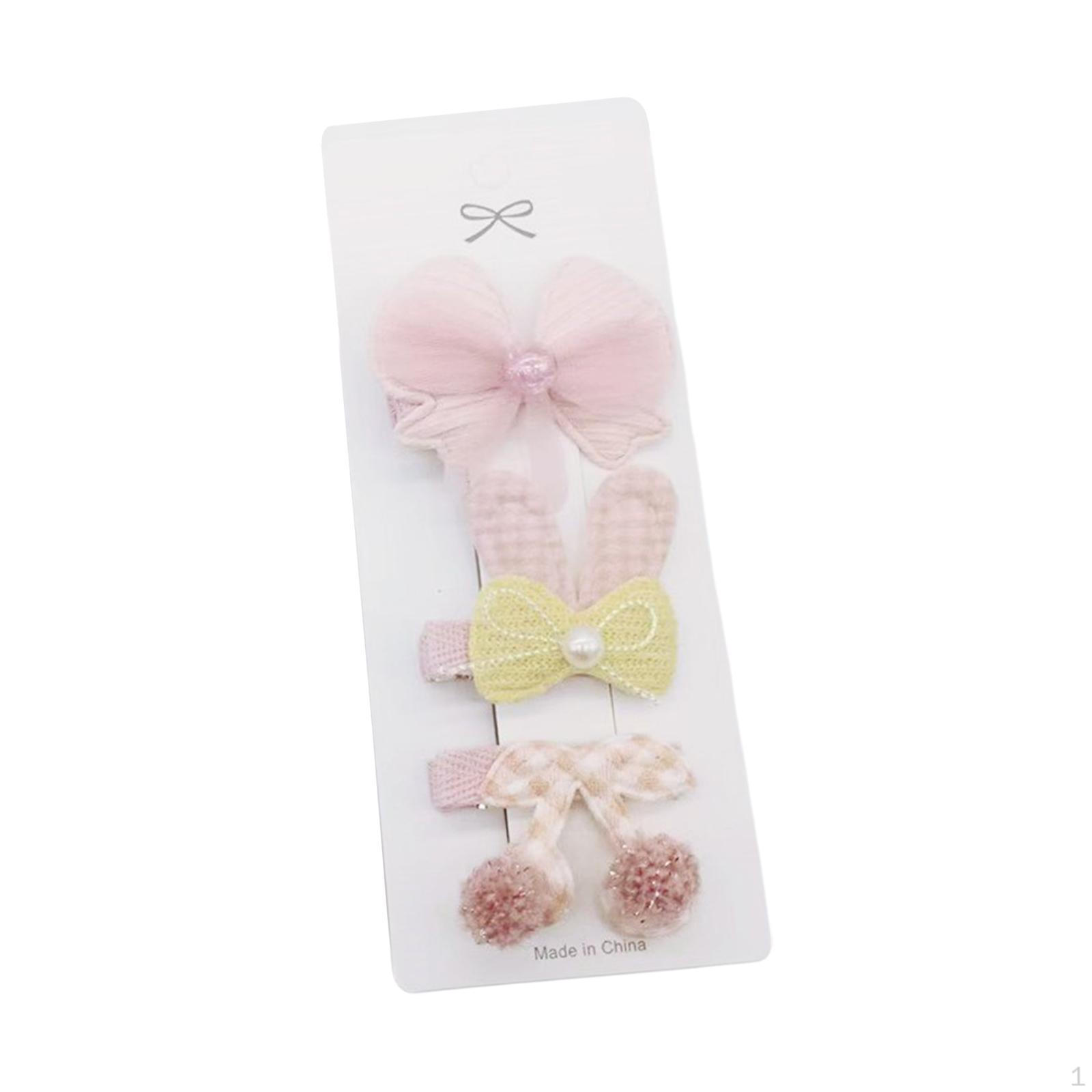 

3x Girls Hair Clips, Clip, Cute Cartoon Headwear, Bows, Barrettes for Toddlers Little