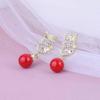 Elegant Zodiac Dragon Rhinestone Pearl Dangle Earrings: Festive Chinese-Style Women's Accessories
