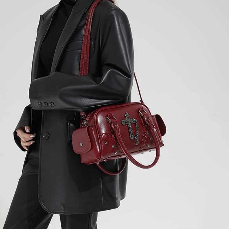 Studded Boston Bag Women's Shoulder Bag