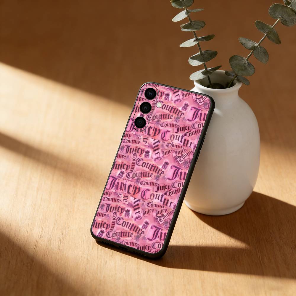 Juicy C-Couture Phone Case For Samsung Galaxy A20,21s,22,31,32,52,53,72,73,80,91 Soft Black Shell Samsung a52