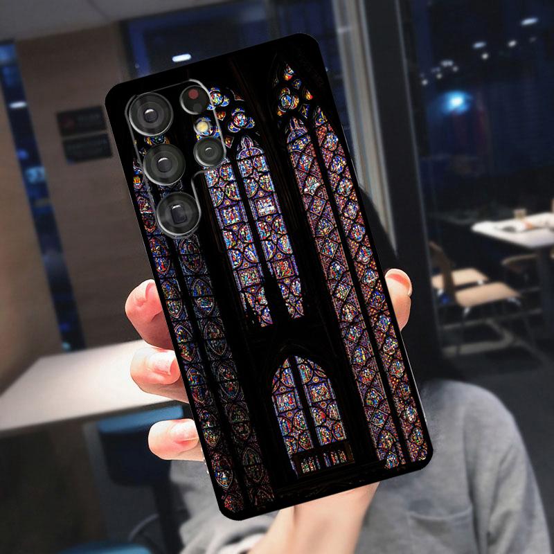 

church gothic Stained glass Cover For Samsung Galaxy S23 S24 S25 Ultra S21 S22 S20 S9 S10 Plus S21 FE S24 FE Phone Case Galaxy S24