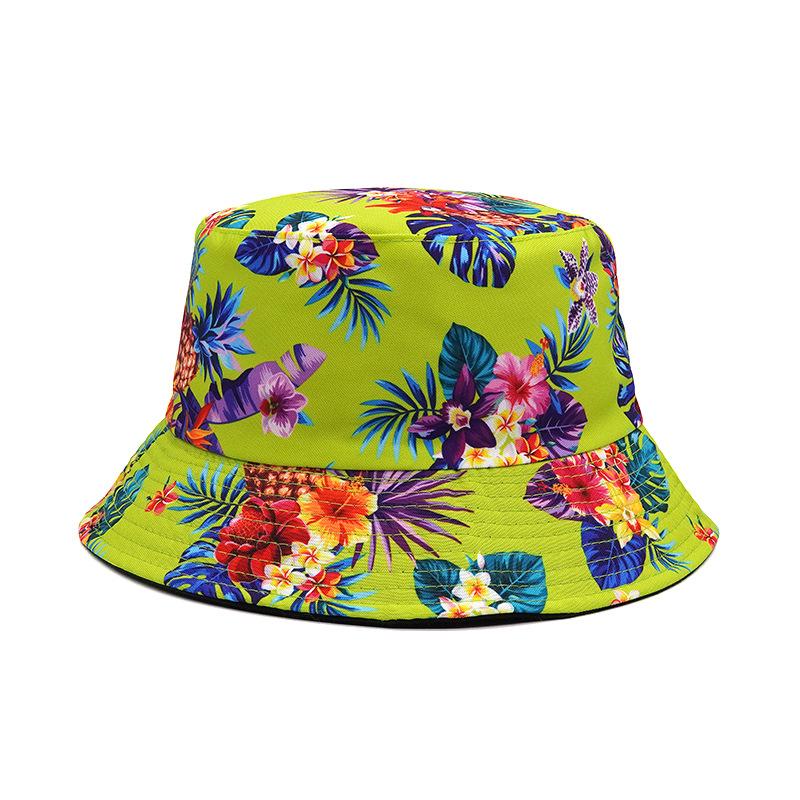 2023 Stilvoller Hochwertiger Doppelseitiger Sommer Unisex Tropischer Strand Eimerhut Damen