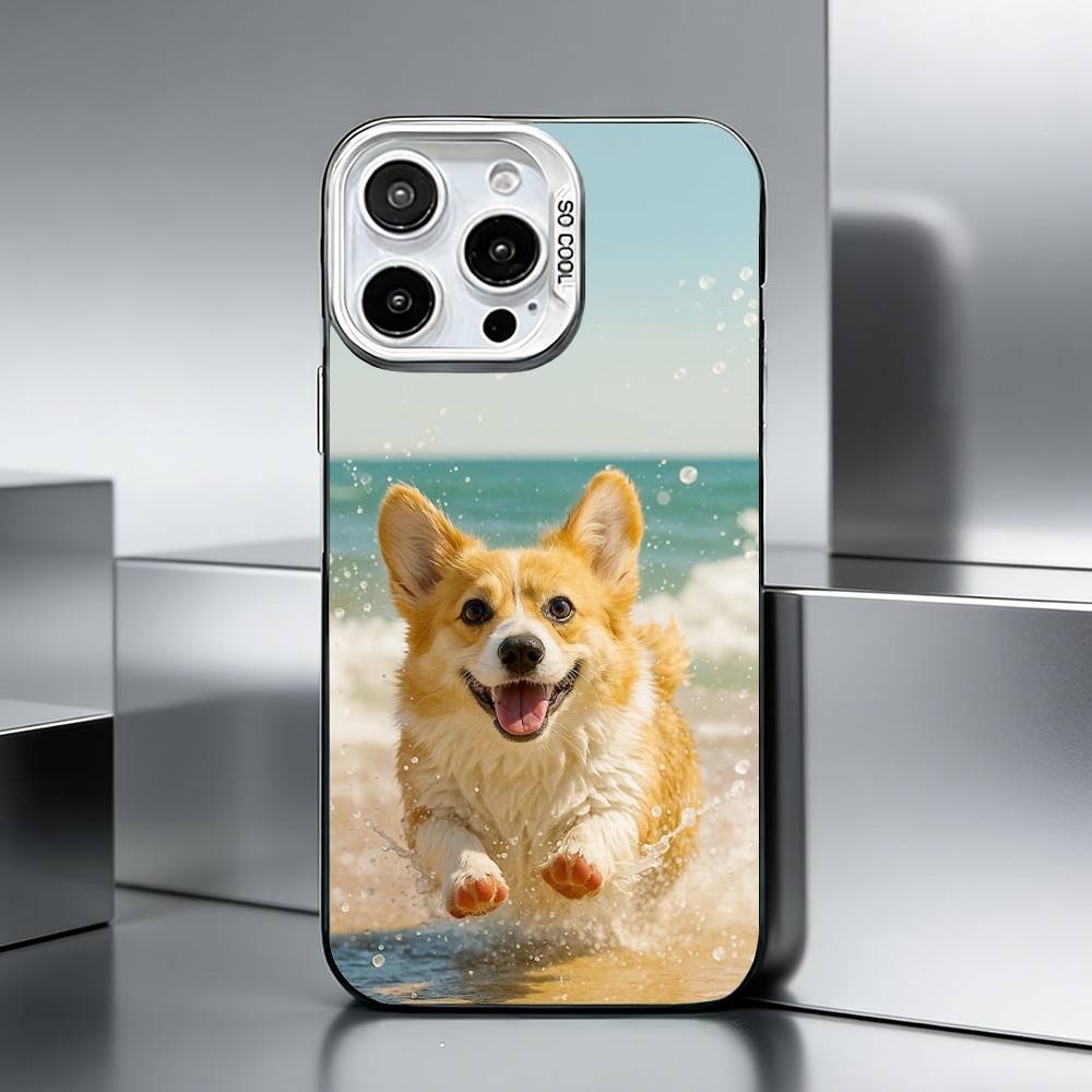 C-Corgi D-Dog    Phone Case For iPhone 17,16,15,14,13,12,11 Plus,Pro Max,XS,Colored silver phone case iPhone12