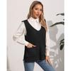 Women's Autumn and Winter Double Pocket Patchwork V-Neck Casual Sweater Vest