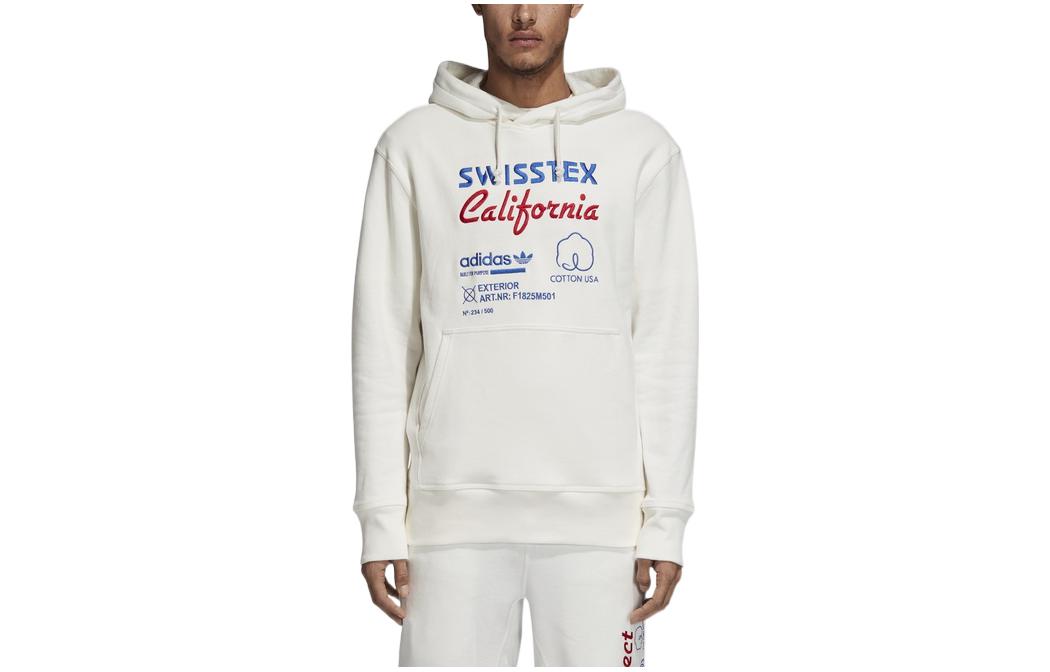 Adidas Originals Kaval Embroidered Hoodie Sweatshirt Men s White DH4946 S