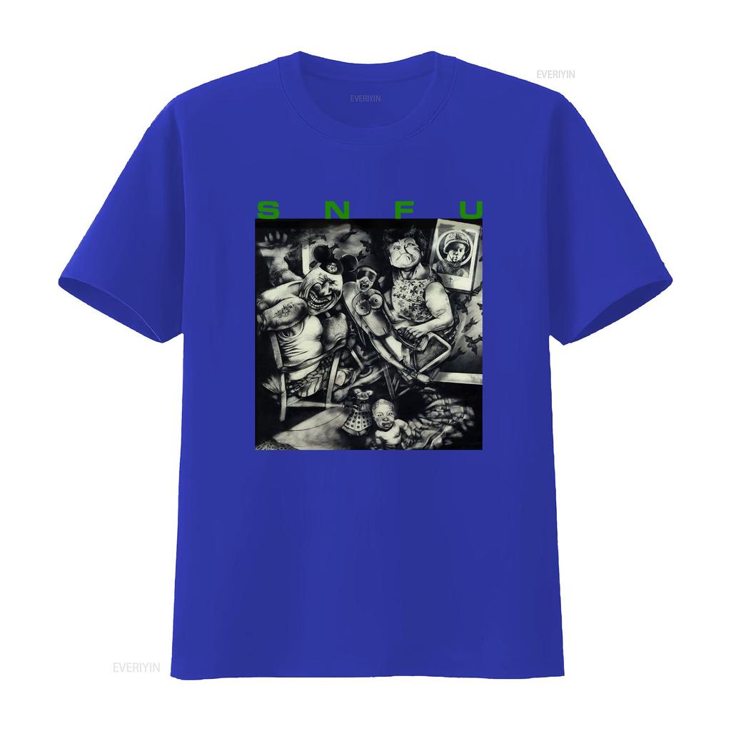 Snfu Better Than A Stick In The Eye Album Cover Print Black T Shirt vintage Washed Top For Everyday Wear Stylish graphic