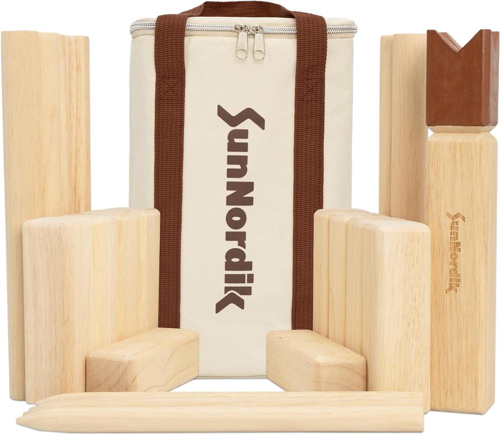 Kubb Yard Game Set, Giant Viking Tossing Game, Outdoor Lawn Game with Carry Bag