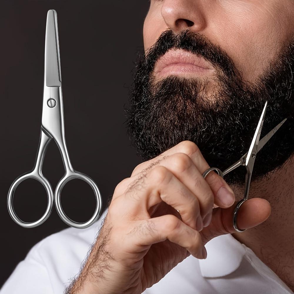 Round Head Safety Beard Scissors For Beard, Eyebrow, Nose Hair, Hair Trimming, Beauty Makeup Care Tool For Men And Women