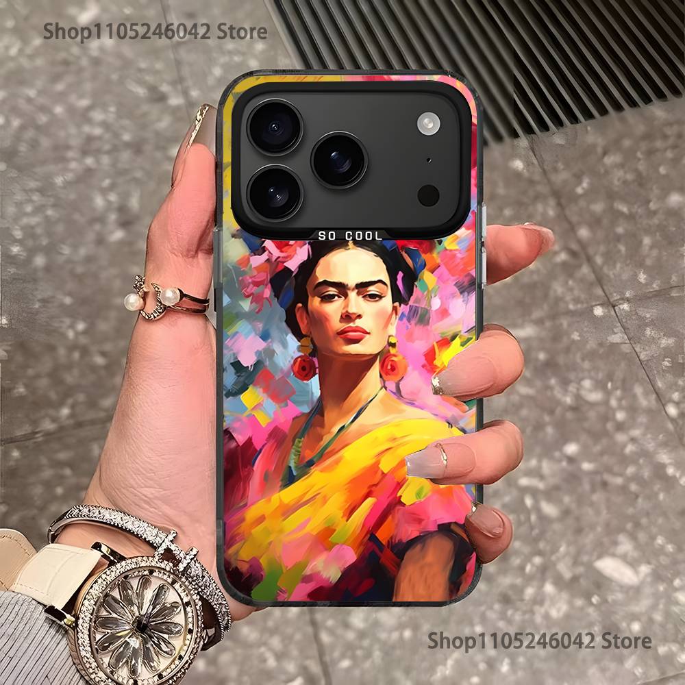 

Fashion F-FridaS-S K-Kahlo For Black Candy Matte Cover iPhone 17,16,15,14,13,12,11,Pro,MAX,Plus iPhone12PRO
