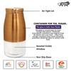 Rose Gold Finish - Bell Bottom Glass Jars for Sugar,Cereal, Spices, Pulses and Other Kitchen Storage 2250ml, Set of 6