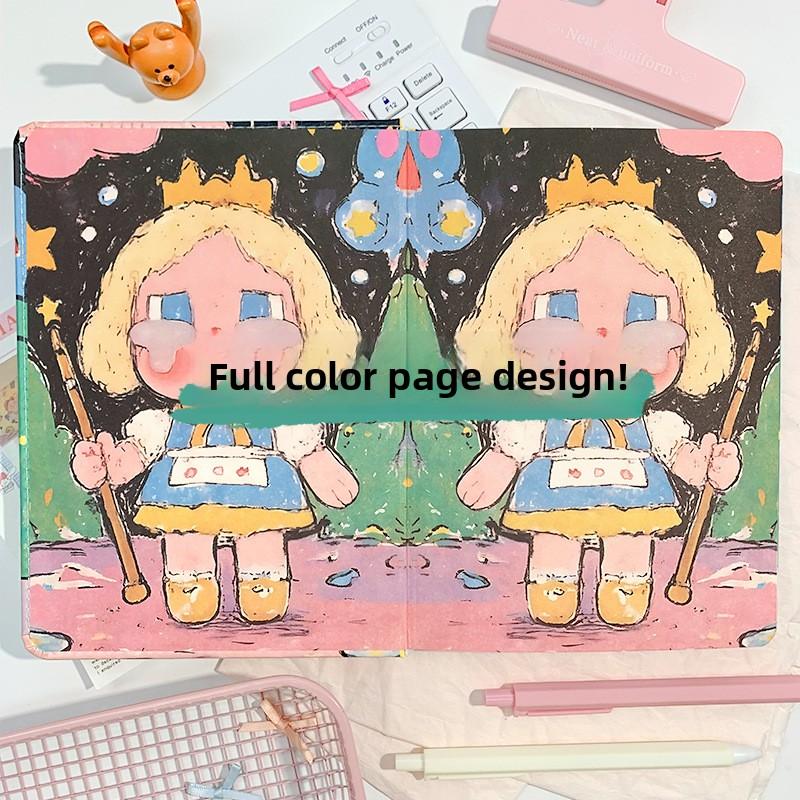 Magic Holding Crying Baby A5 Color Page Notebook Tide Play Cartoon Pu Leather Notepad High Value Girl Hand Account