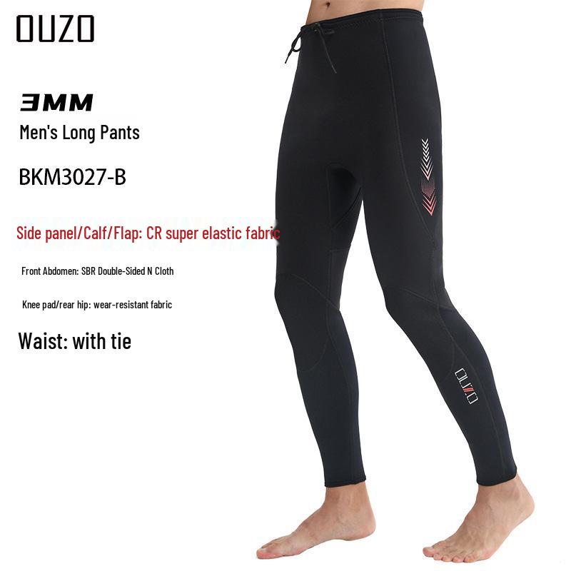 OUZO 3mm Unisex Two-Piece Wetsuit for Diving, Snorkeling, Surfing, and Winter Swimming – Cold Protection and Warmth Top and Pants.