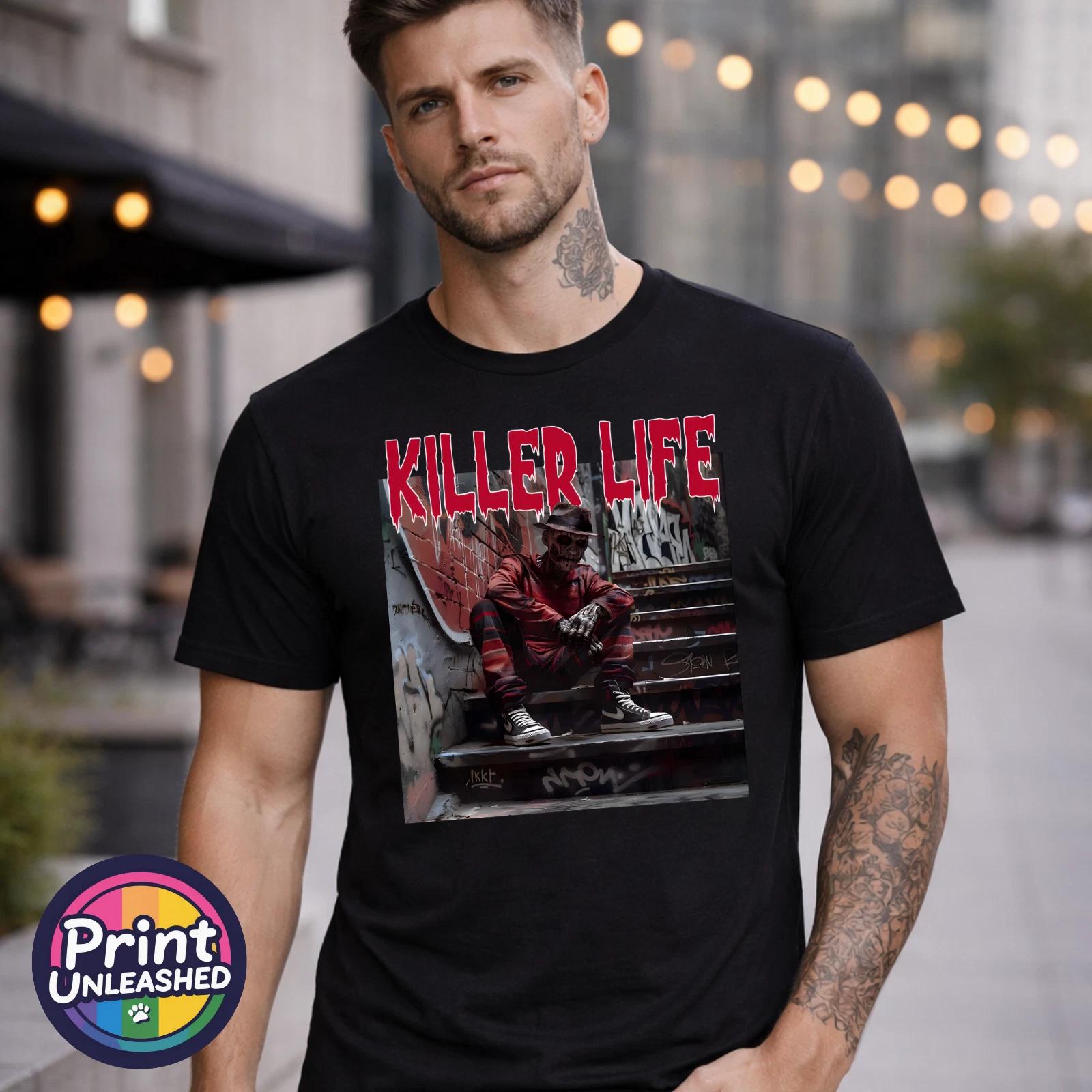 Horror Movie T-Shirt Killer Life Freddy Graphic Men s Halloween Tee Unisex S-2XL S