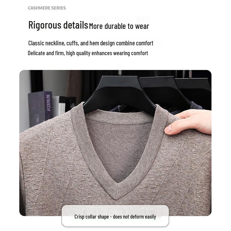 Luomeng Men's Thick V-Neck Knit Sweater LZ6524