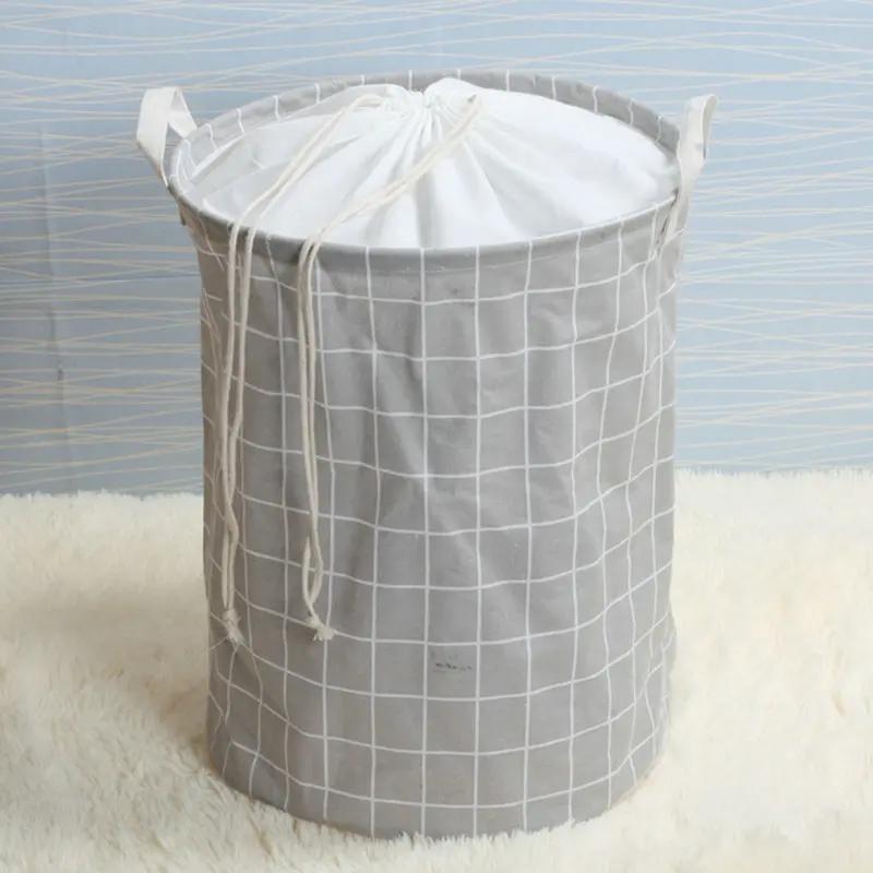 New Fashion Print Laundry Basket with Drawstring Lining Portable Foldable Storage Bag Hamper for Kids Toys Dirty Clothes Basket