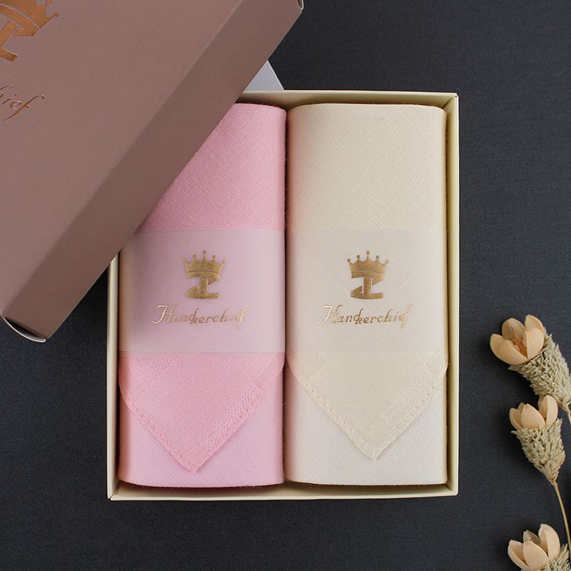 

[Zeliu] Однотонный носовой платок из 100% хлопка Женский носовой платок Хлопковый платок для вытирания пота Потопоглощающий носовой платок Женский антикварный подарочный носовой платок Light powder + beige (double gift box)