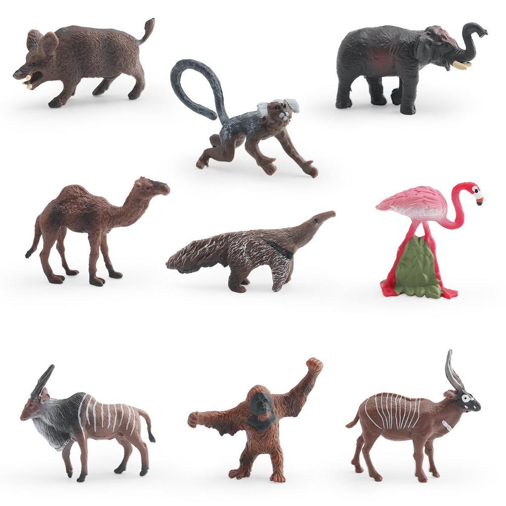 Cross-border Kids' Wildlife Model Figures: Eland, Antelope, Camel, Orangutan, Wild Boar, Anteater, Flamingo