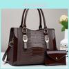 Trendy Crocodile Texture Pu Leather Shoulder Bag For Women Large Stylish Handbag With Zipper Closure Ideal For Everyday Commuting And Fashion