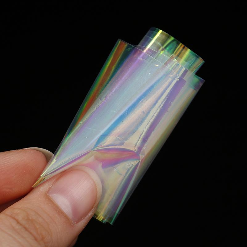 Nail Art Aurora Ice Cube Cellophane Large Colorful Transfer Paper Laser Sticker