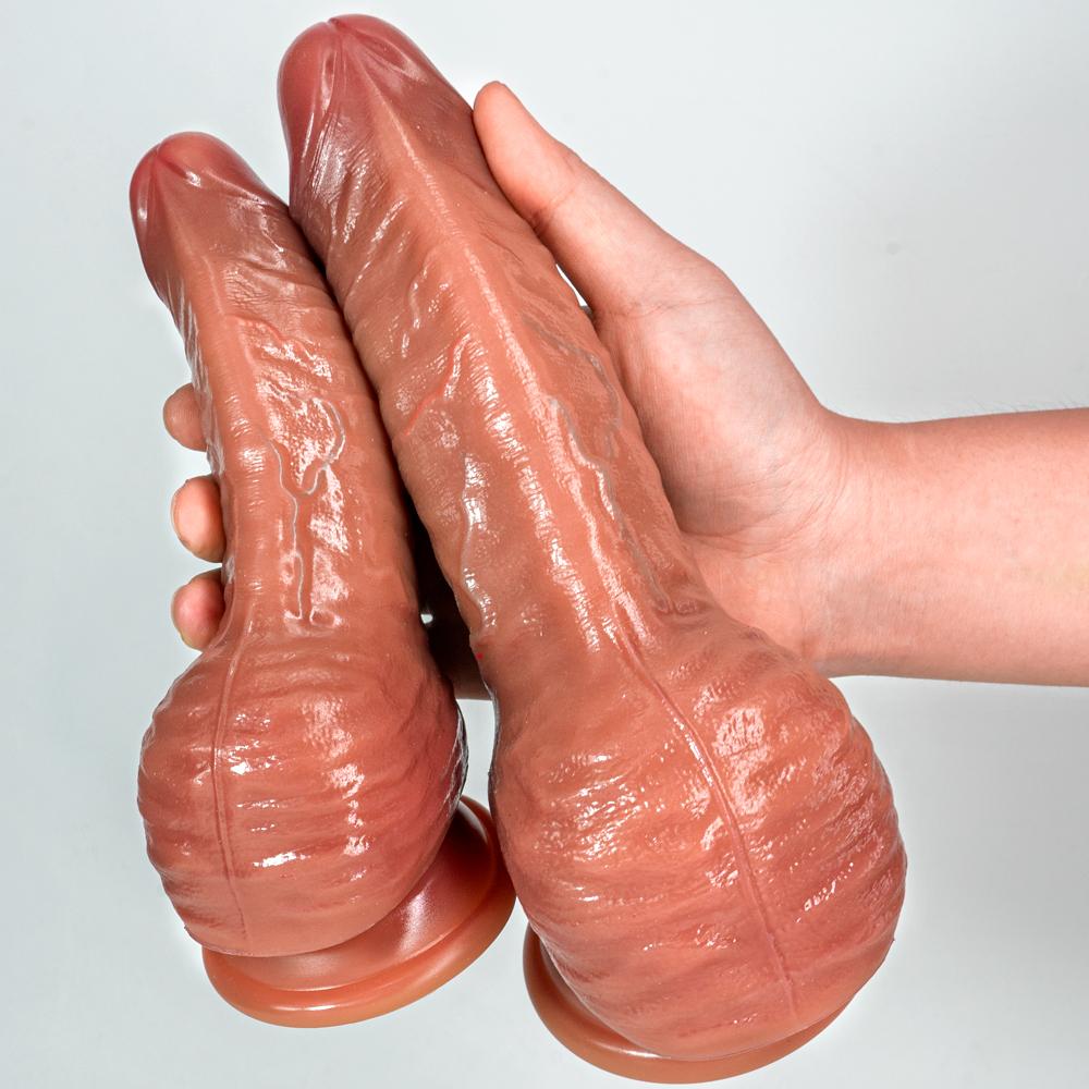 Doppelter flüssiger Silikon-künstlicher Penis-Make-up-weiblicher Masturbator dicker langer Urlaubs-Penis für Erwachsene