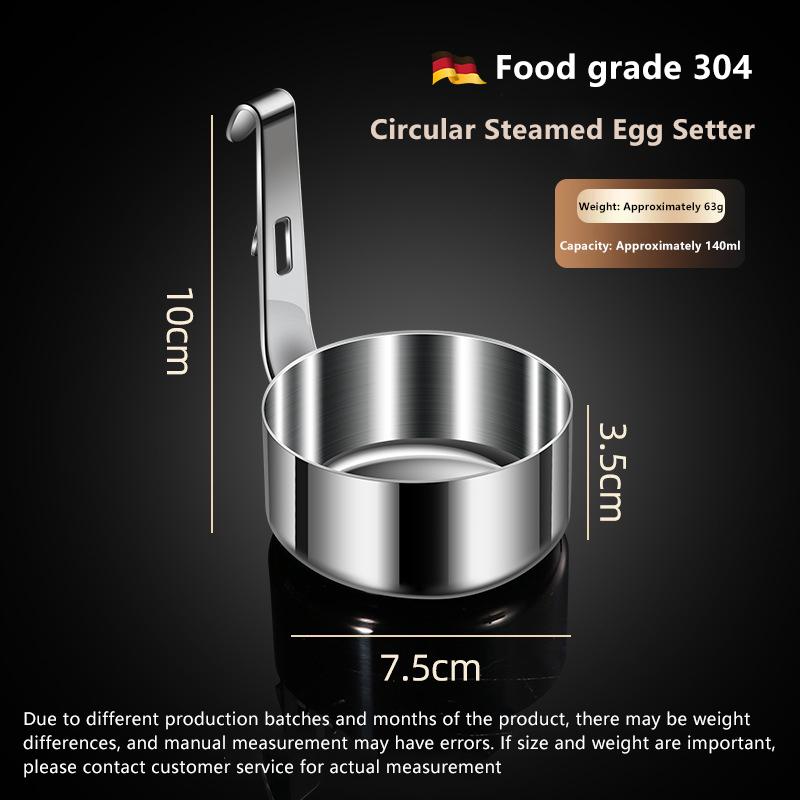 304 Stainless Steel Poached Egg Mold Creative Household Kitchen Gadgets Portable Breakfast Fried Egg Steamed Egg Shaping Device