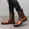 British Martin Boots Casual High-top Hairstylist Lace-up Pointed Inner Height-increasing Leather Shoes