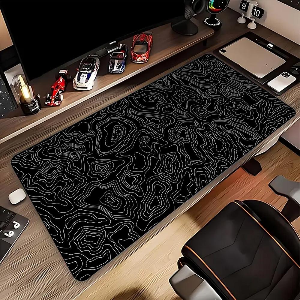 Large XXL Gaming Mousepad Art Black And White Line x x Desk Mat Anime Theme Keyboard Gamer Mouse Pad for Esports