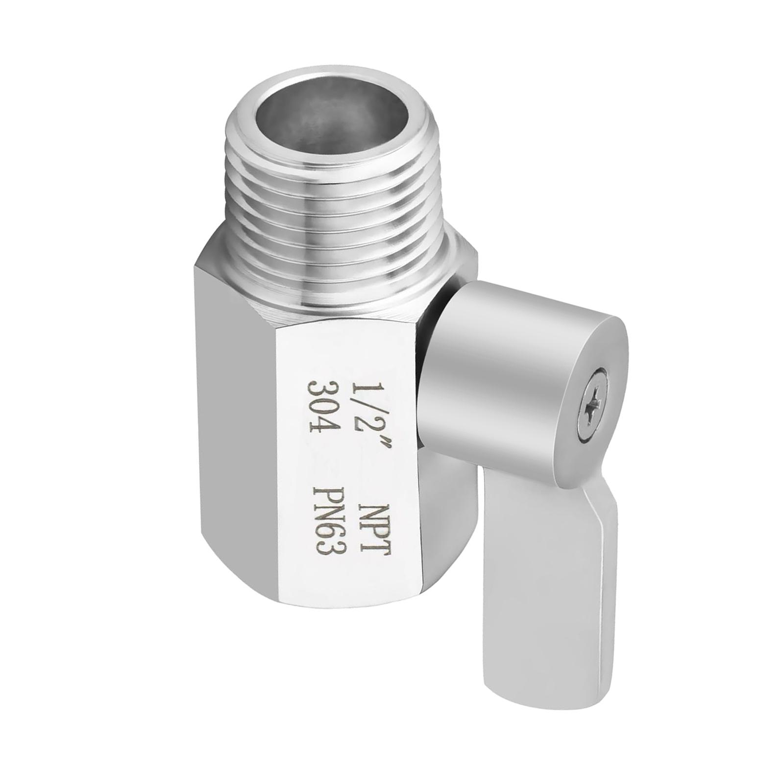 

Steel Mini Ball Valve 1/2 Inch NPT Thread Water Flow Control Device for Handheld Shower Bidet Sprayer RV Kitchen