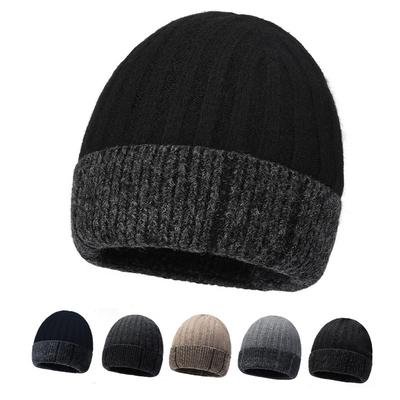 Winter Men Wool Hat Color-Matching Knitted Hat Outdoor Warm Cold-Proof Hat