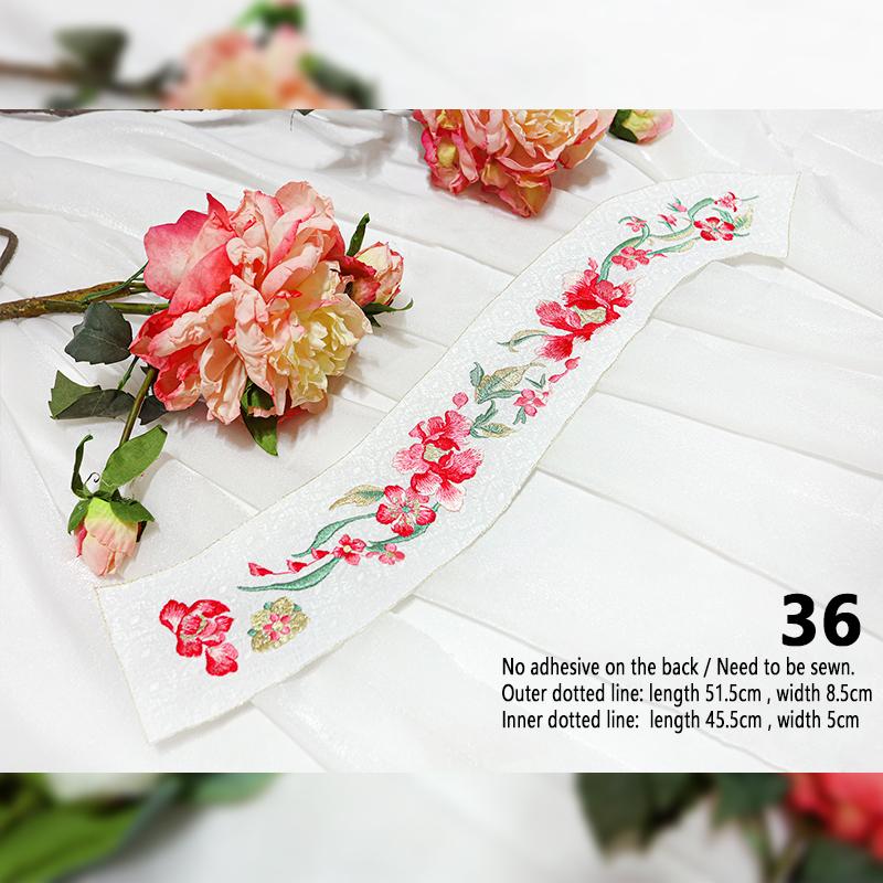 1 Stück Stickerei-Aufnäher im chinesischen Stil Qipao Hanfu Kantenrock Kopfaufnäher DIY Robe Kleid Applikation Dekor Nähzubehör