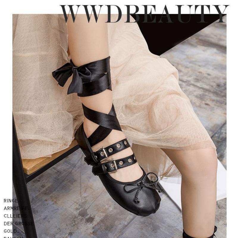 5cm kleiner Mann Innenhöhe erhöhen Schleife flacher Mund Ballerinas Damen tragen Herbst runde Zehenriemen Einzelschuhe