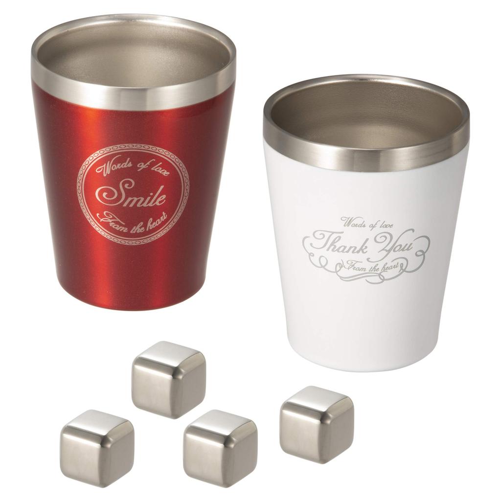 With Wrapping Tumbler X Height Capacity Ice Cube X Height with Cube In Wooden Box Wrapping [Wrapped Paper] (diameter 8.5 10.7cm, Approx. 330ml), (2.7