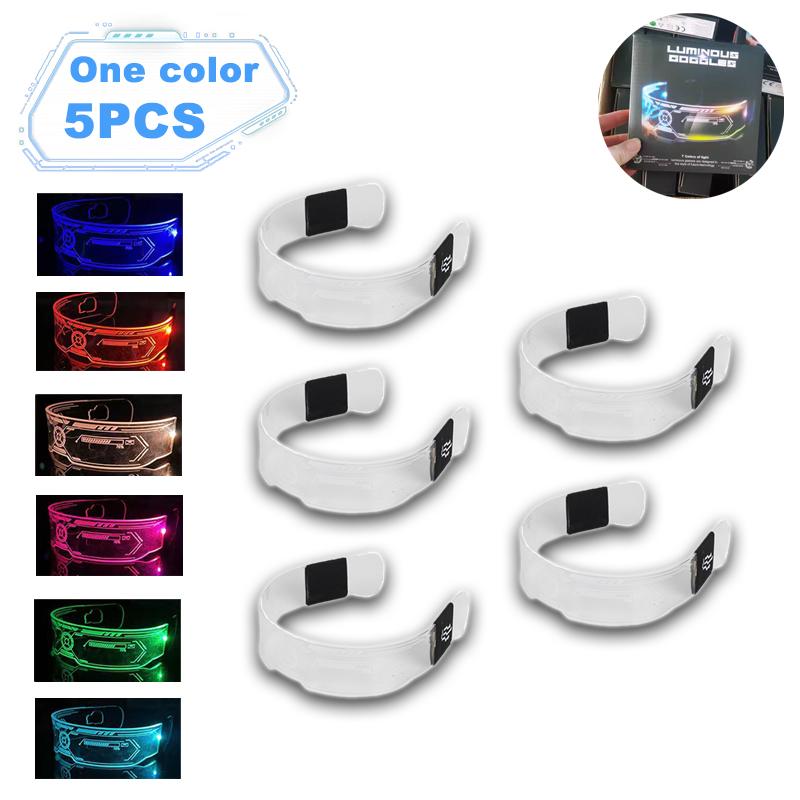 LED Colorful Glowing Glasses Neon Party Christmas Halloween Decoration LED Glowing Glasses Props Holiday Performance Props
