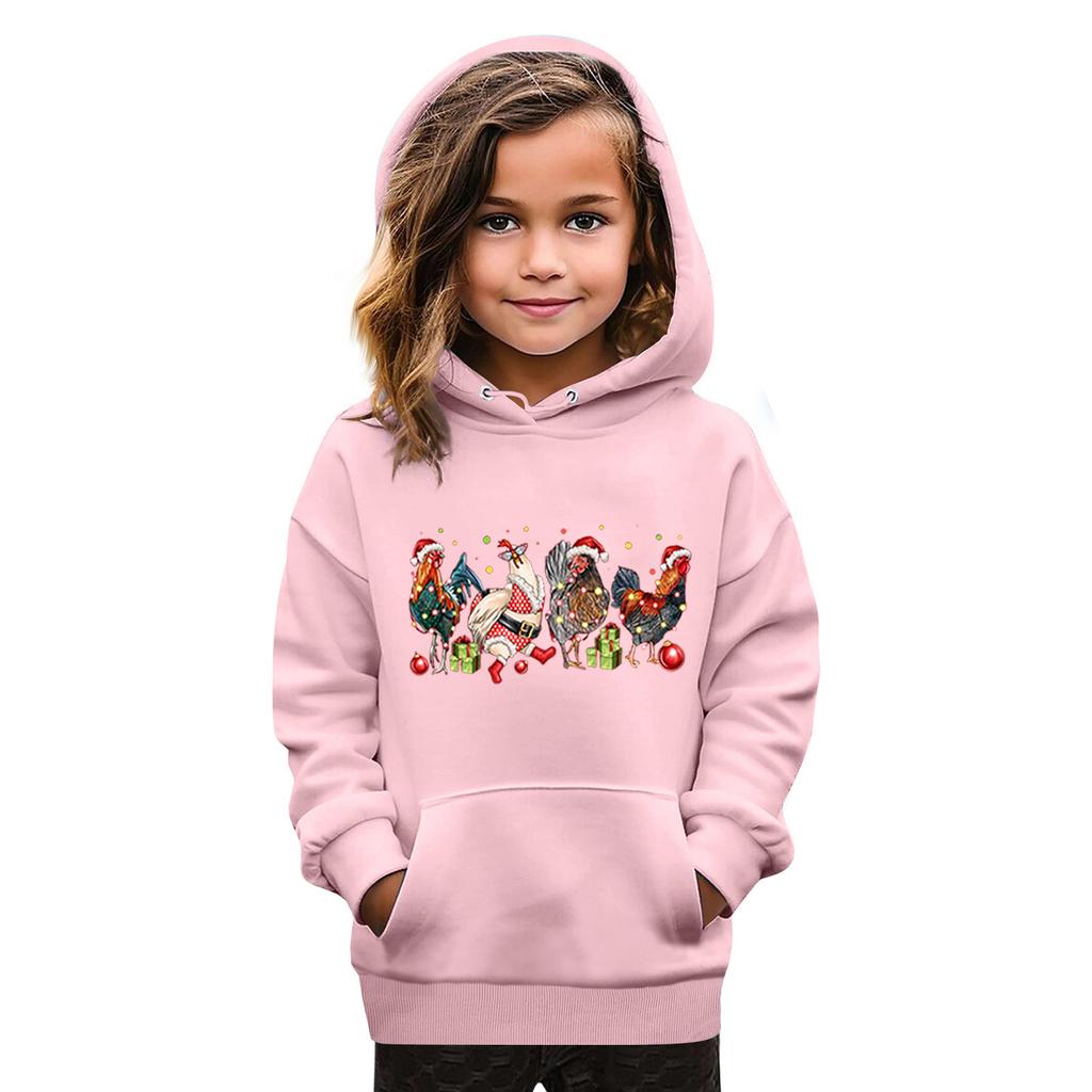 Sweatshirts For Teen Girls Hoodies Long Sleeve Drawstring Pullover Cute Oversized Hoodie Christmas Day