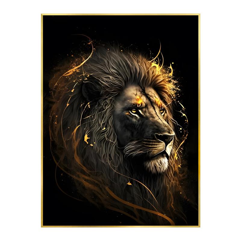 

Черное золото Орел Лев Волк плакат животные декоративные картины холст настенное искусство скандинавские эстетические картины Гостиная домашний декор 30x40cm No Framed